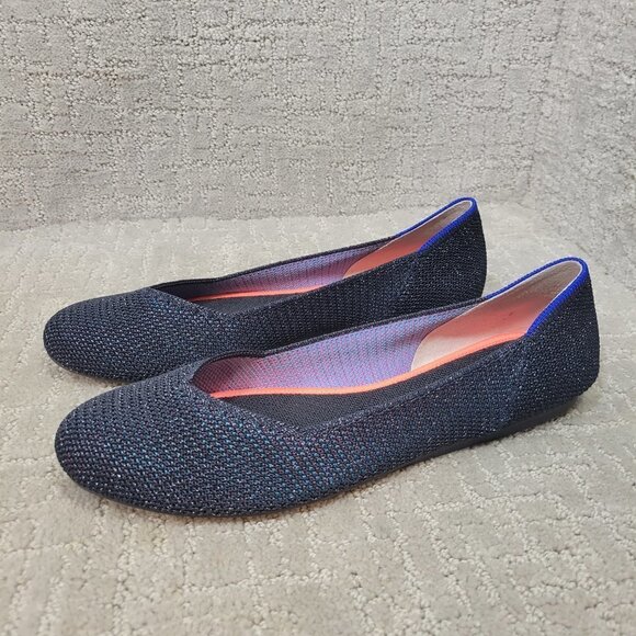 Rothy’s The Flat Women's Size 10 US Metallic Lattice Stitch Slip On Flat Shoes - Picture 8 of 11
